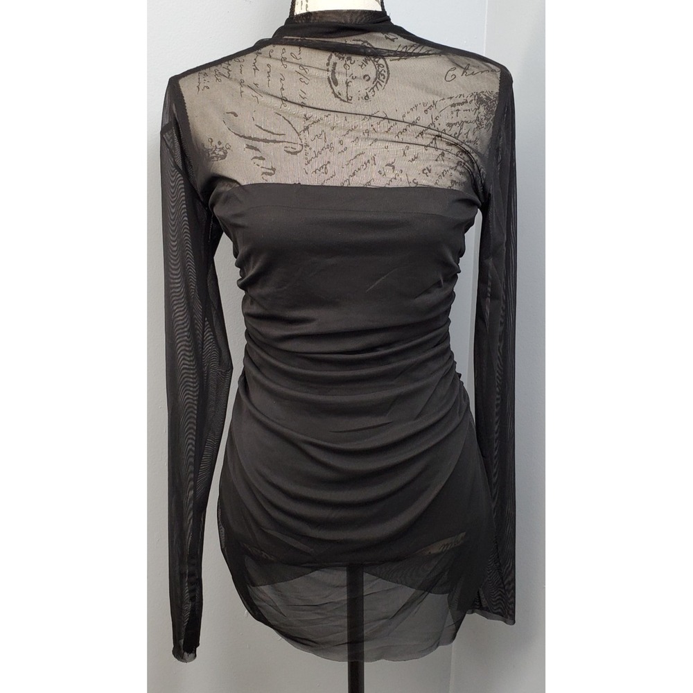 Hazel Boutique Cocktail Dress Womens Large Black Built-in Bodysuit Sexy Evening